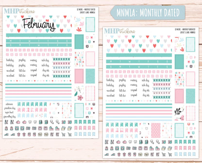 FEBRUARY 2025 Stickers for MINI Laurel Denise Planners "Lover's Lane" || MNLL