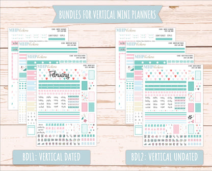 FEBRUARY 2025 Stickers for MINI Laurel Denise Planners "Lover's Lane" || MNLL