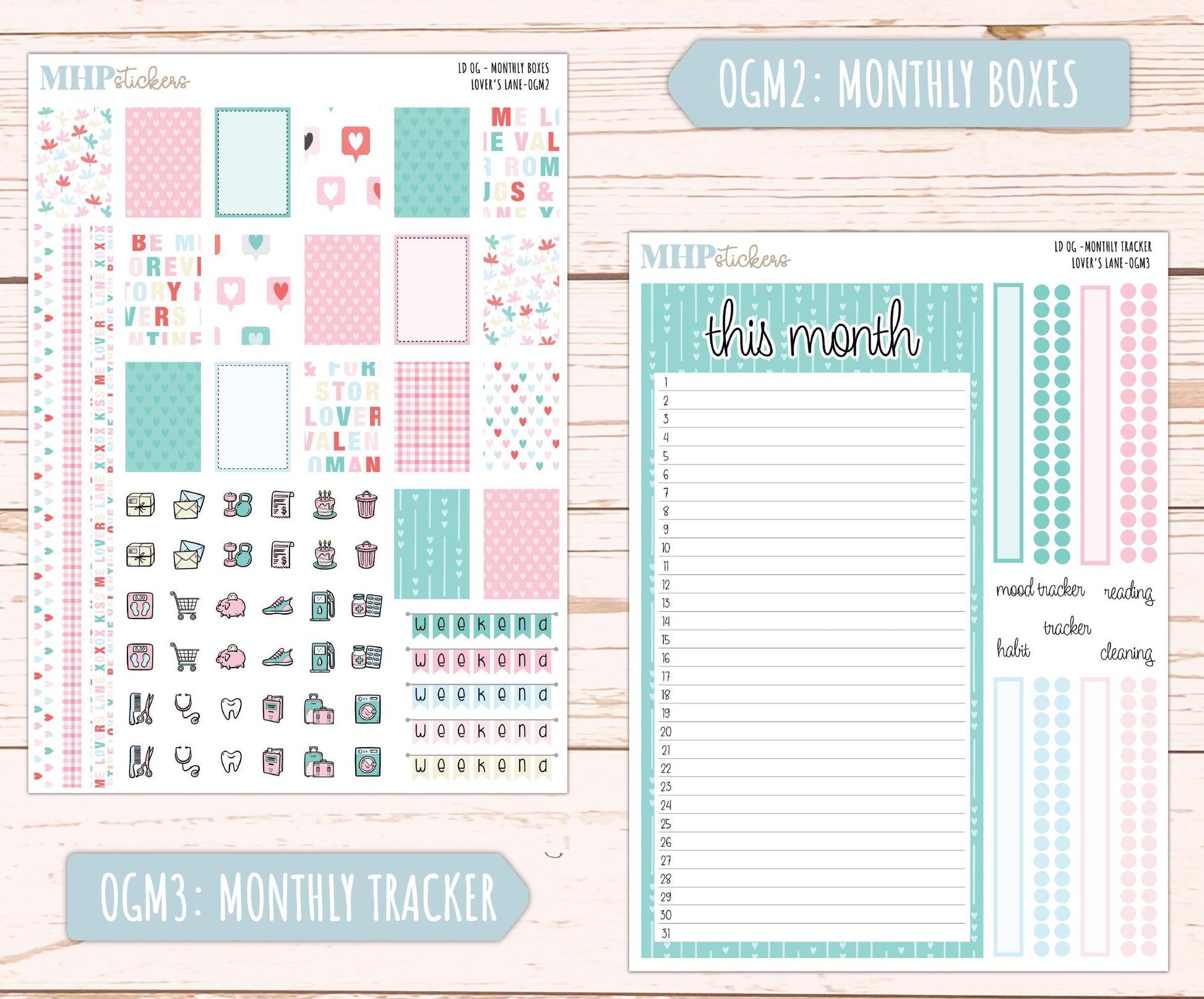 FEBRUARY 2025 Stickers for OG Laurel Denise Planners. "Lover's Lane" || OGLL