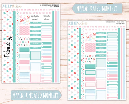 FEBRUARY 2025 Stickers for LD Mini Project Planner "Lover's Lane" || MPPLL