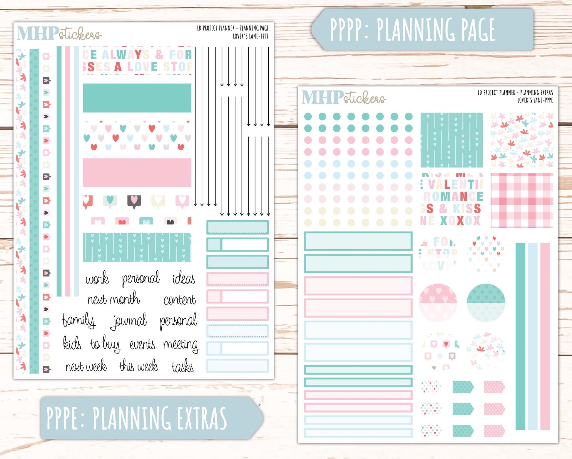 FEBRUARY Stickers for LD Project Planner "Lover's Lane" || PPLL