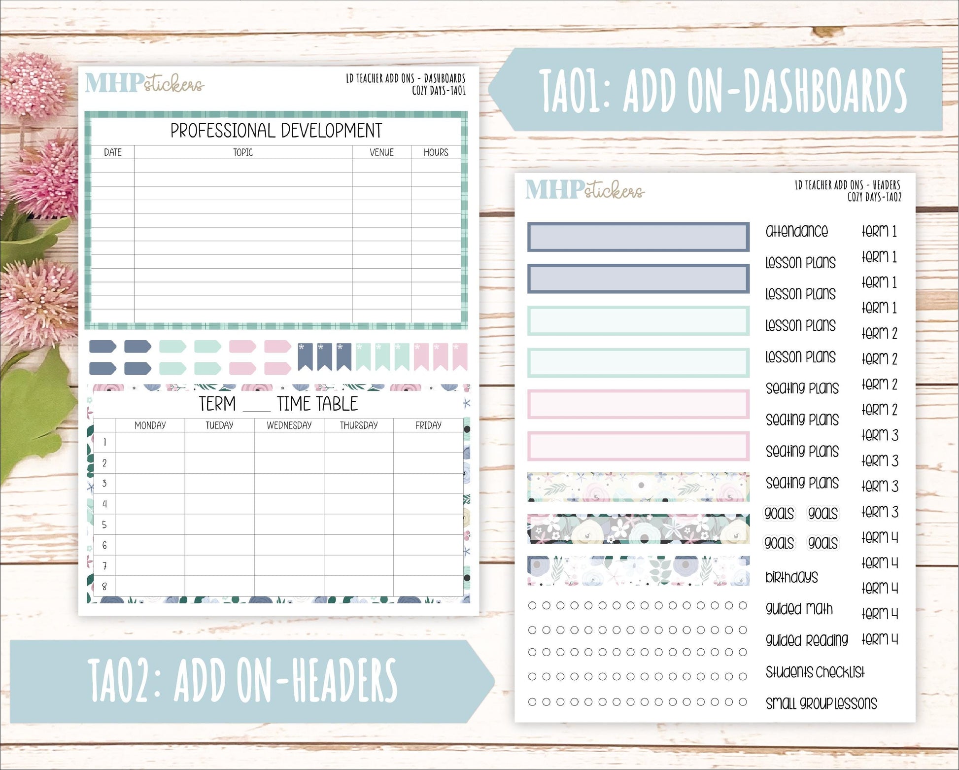JANUARY Stickers for Laurel Denise Teacher Planners. "Cozy Days" || TCD