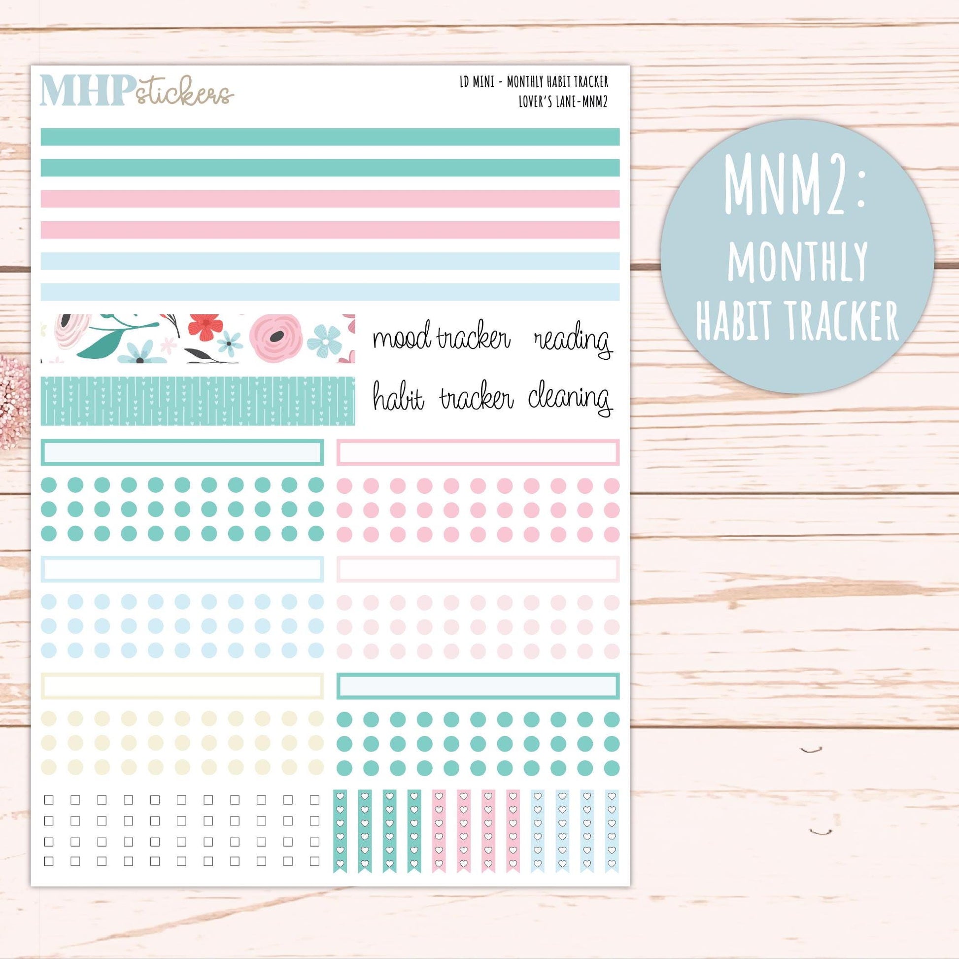 FEBRUARY 2025 Stickers for MINI Laurel Denise Planners "Lover's Lane" || MNLL