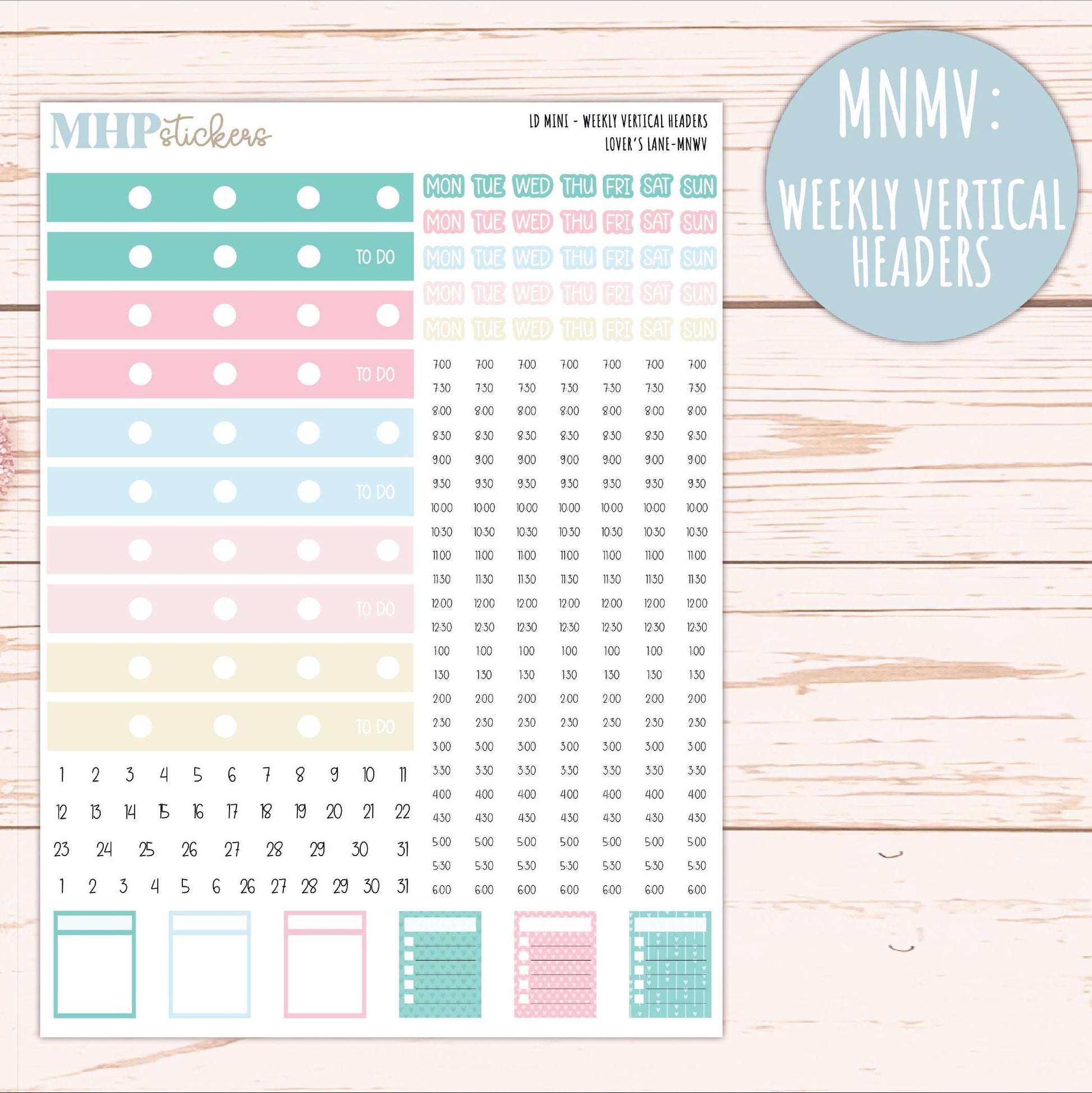 FEBRUARY 2025 Stickers for MINI Laurel Denise Planners "Lover's Lane" || MNLL