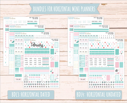 FEBRUARY 2025 Stickers for MINI Laurel Denise Planners "Lover's Lane" || MNLL