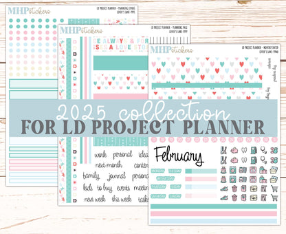 FEBRUARY Stickers for LD Project Planner "Lover's Lane" || PPLL