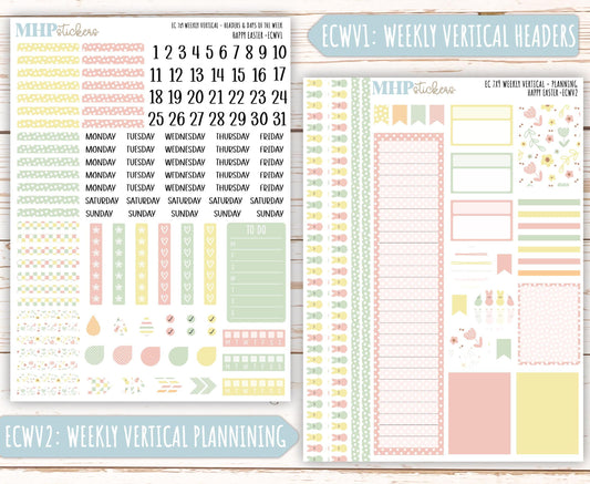 APRIL Weekly Planning Kits for 7x9 Erin Condren Planners. "Happy Easter" || ECWHE