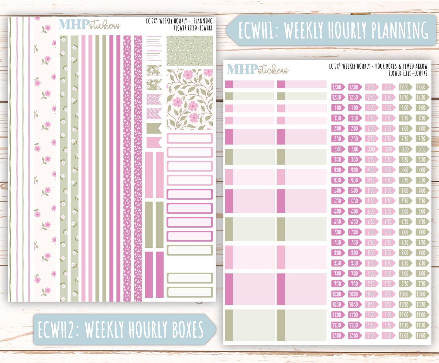 APRIL Weekly Planning Kits for 7x9 Erin Condren Planners. "Flower Fieldr" || ECWFF
