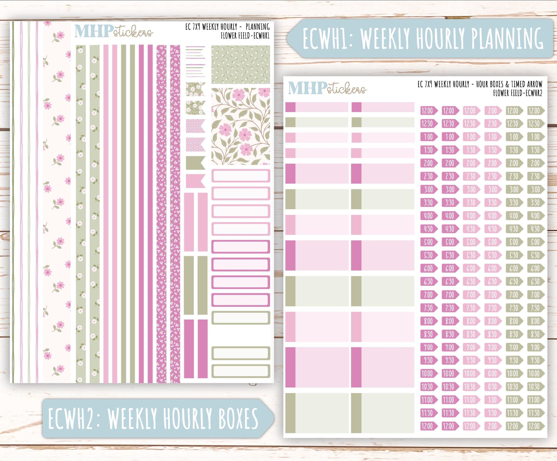 APRIL Weekly Planning Kits for 7x9 Erin Condren Planners. "Flower Fieldr" || ECWFF
