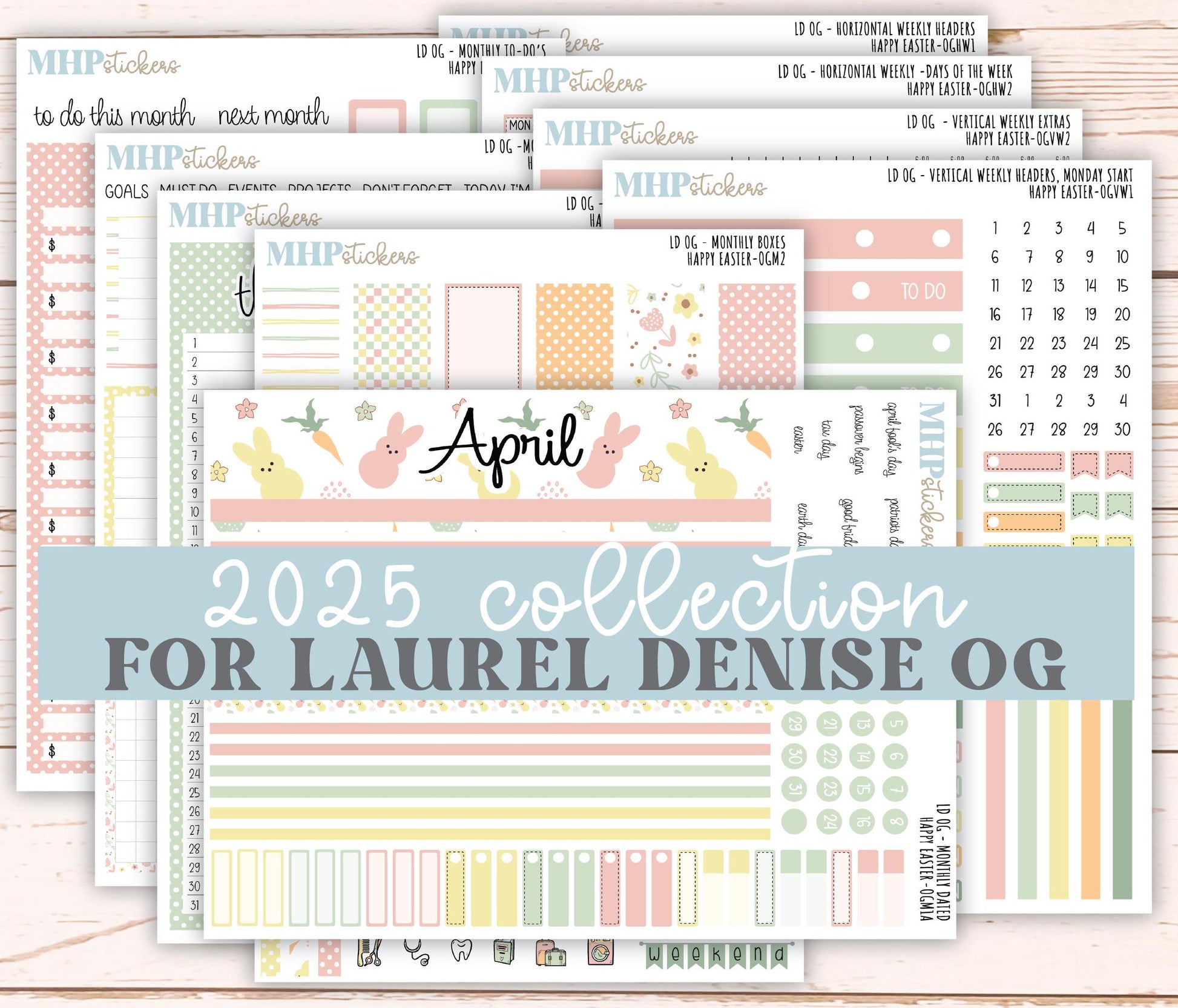 APRIL 2025 Stickers for OG Laurel Denise Planners. "Happy Easter" || OGHE