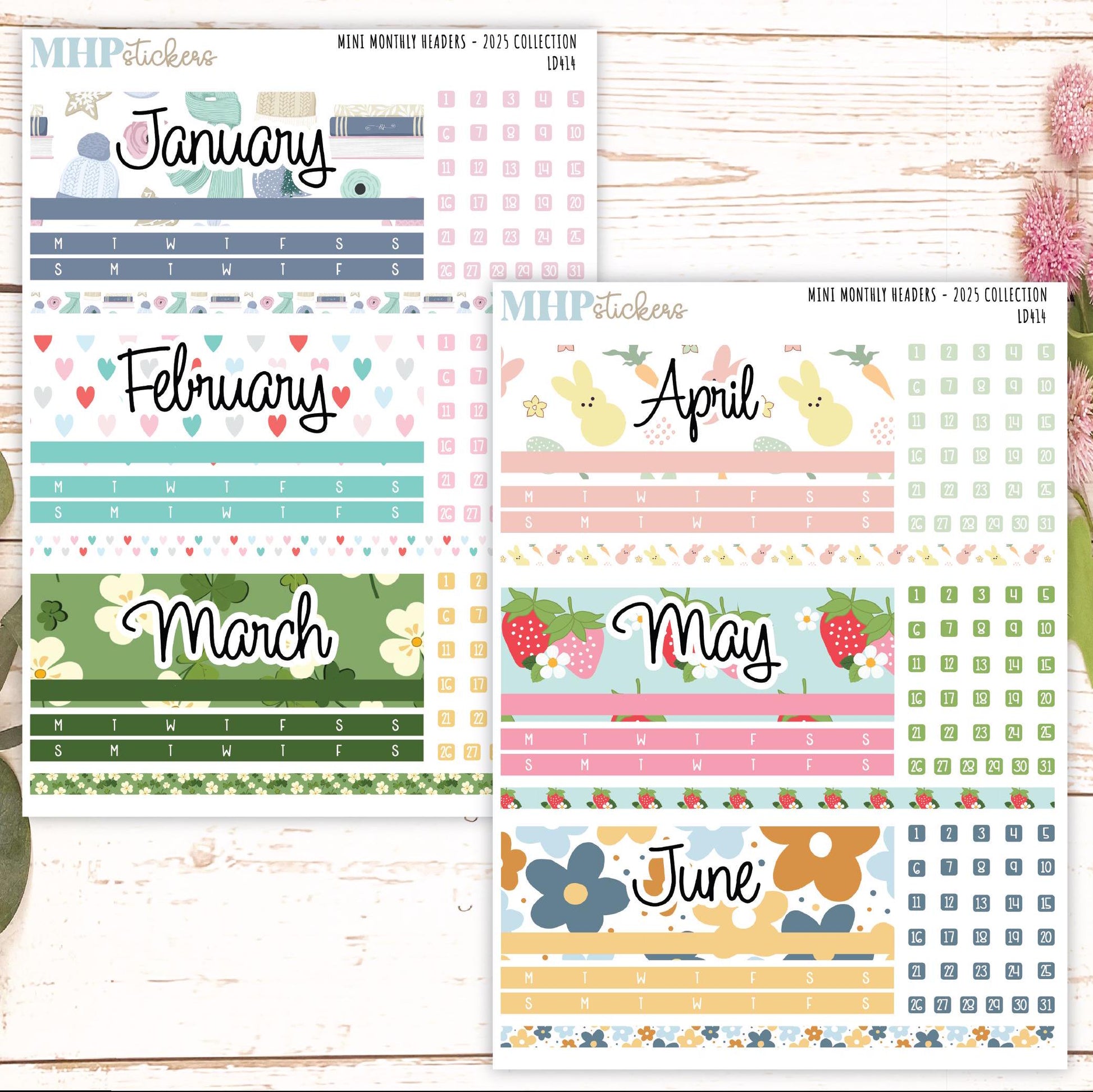 2025 Monthly Headers Set for Laurel Denise MINI || LD414