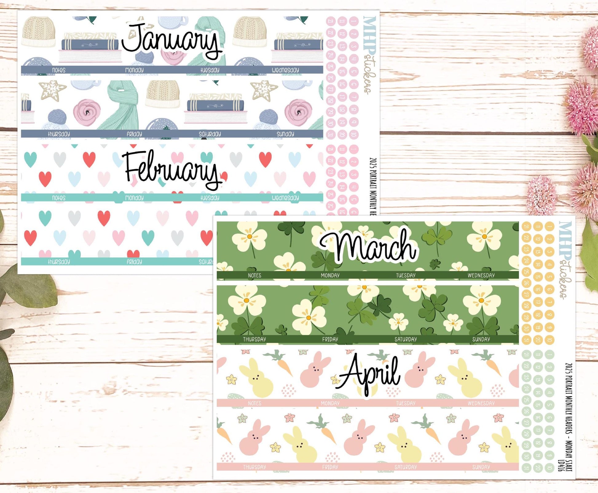2025 Monthly Headers Set for Laurel Denise PORTRAIT Planner || LD416