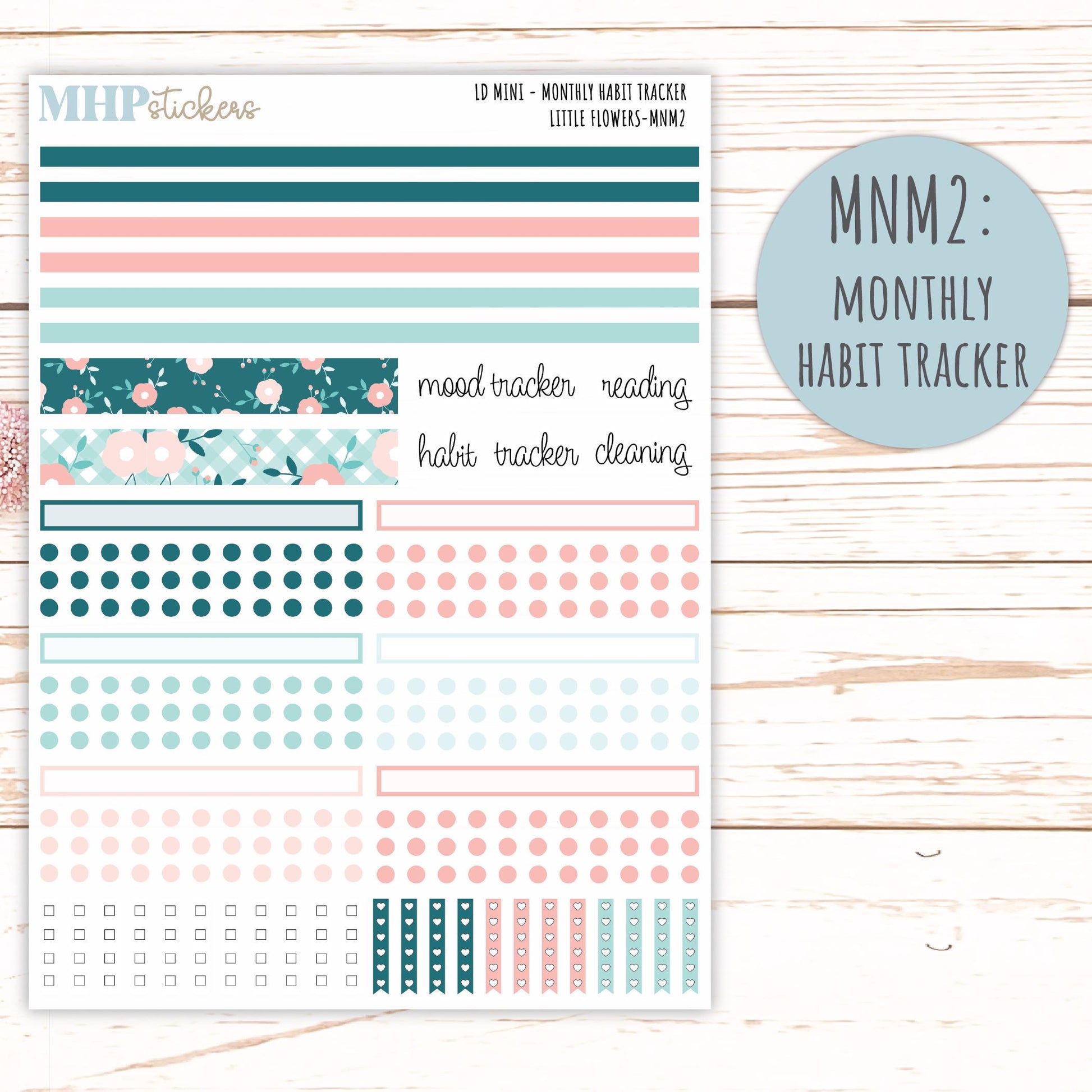 MAY 2025 Stickers for MINI Laurel Denise Planners "Little Flowers" || MNLF