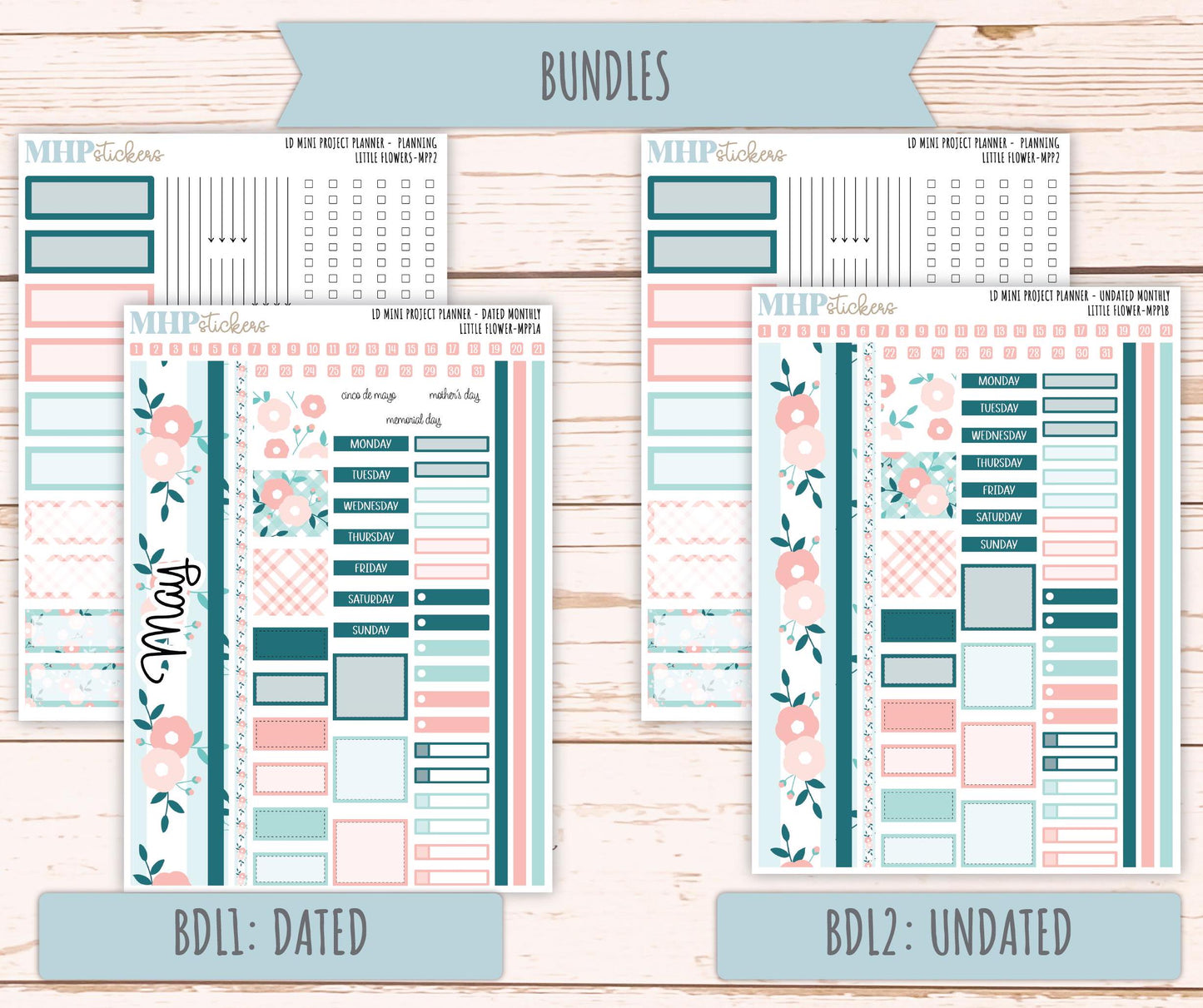 MAY 2025 Stickers for LD Mini Project Planner "Little Garden" || MPPLG
