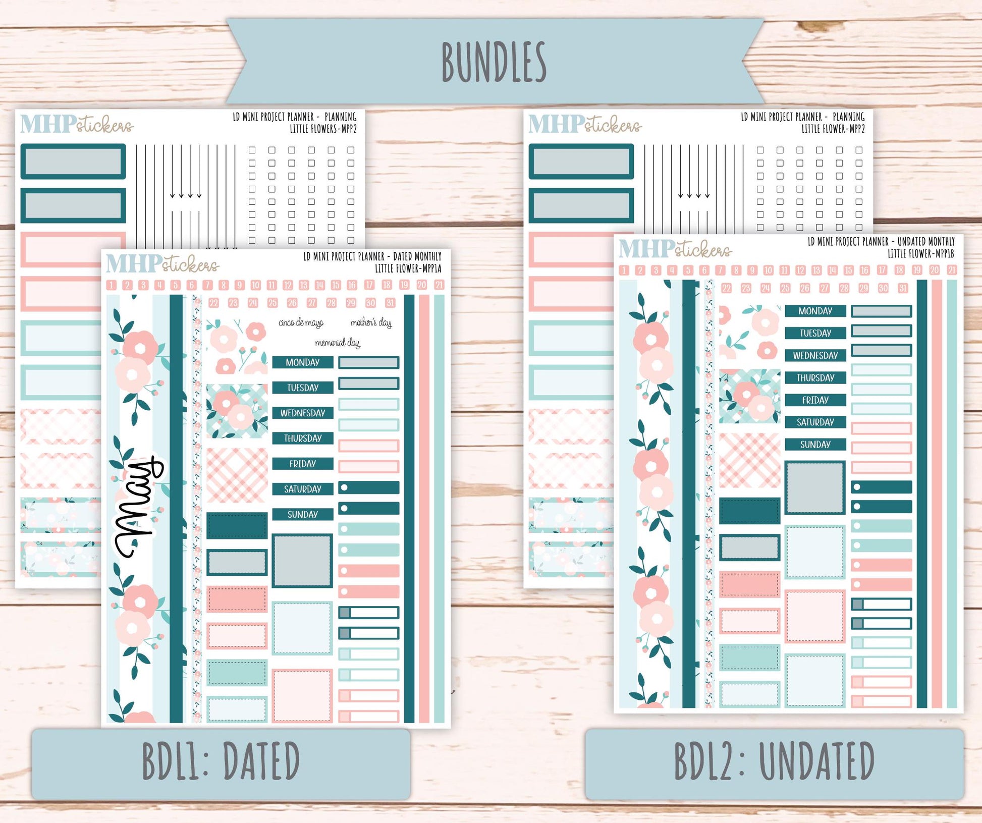 MAY 2025 Stickers for LD Mini Project Planner "Little Garden" || MPPLG