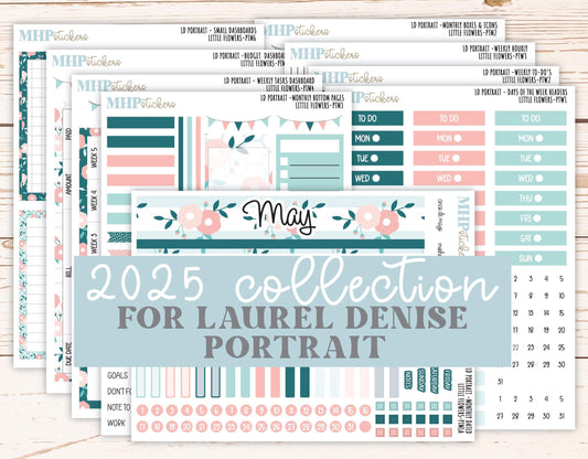 MAY 2025 Stickers for Laurel Denise Portrait Planners. "Little Flowers" || PTLF