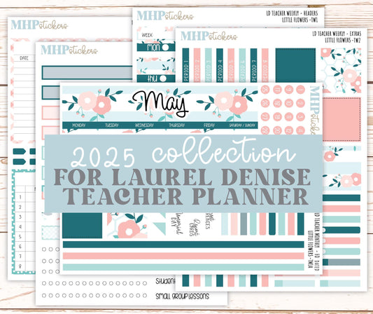 MAY Stickers for Laurel Denise Teacher Planners. "Little Flowers" || TLF