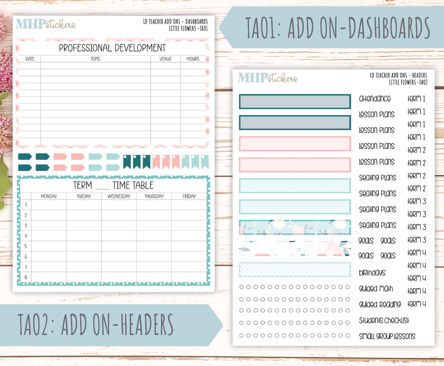 MAY Stickers for Laurel Denise Teacher Planners. "Little Flowers" || TLF