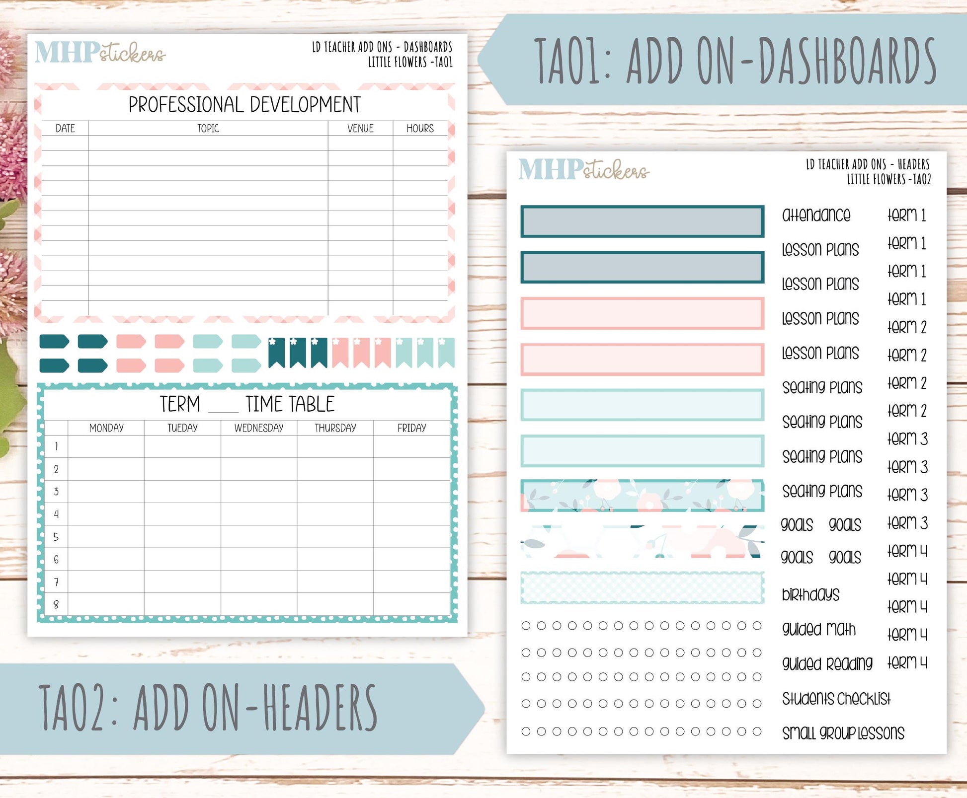 MAY Stickers for Laurel Denise Teacher Planners. "Little Flowers" || TLF