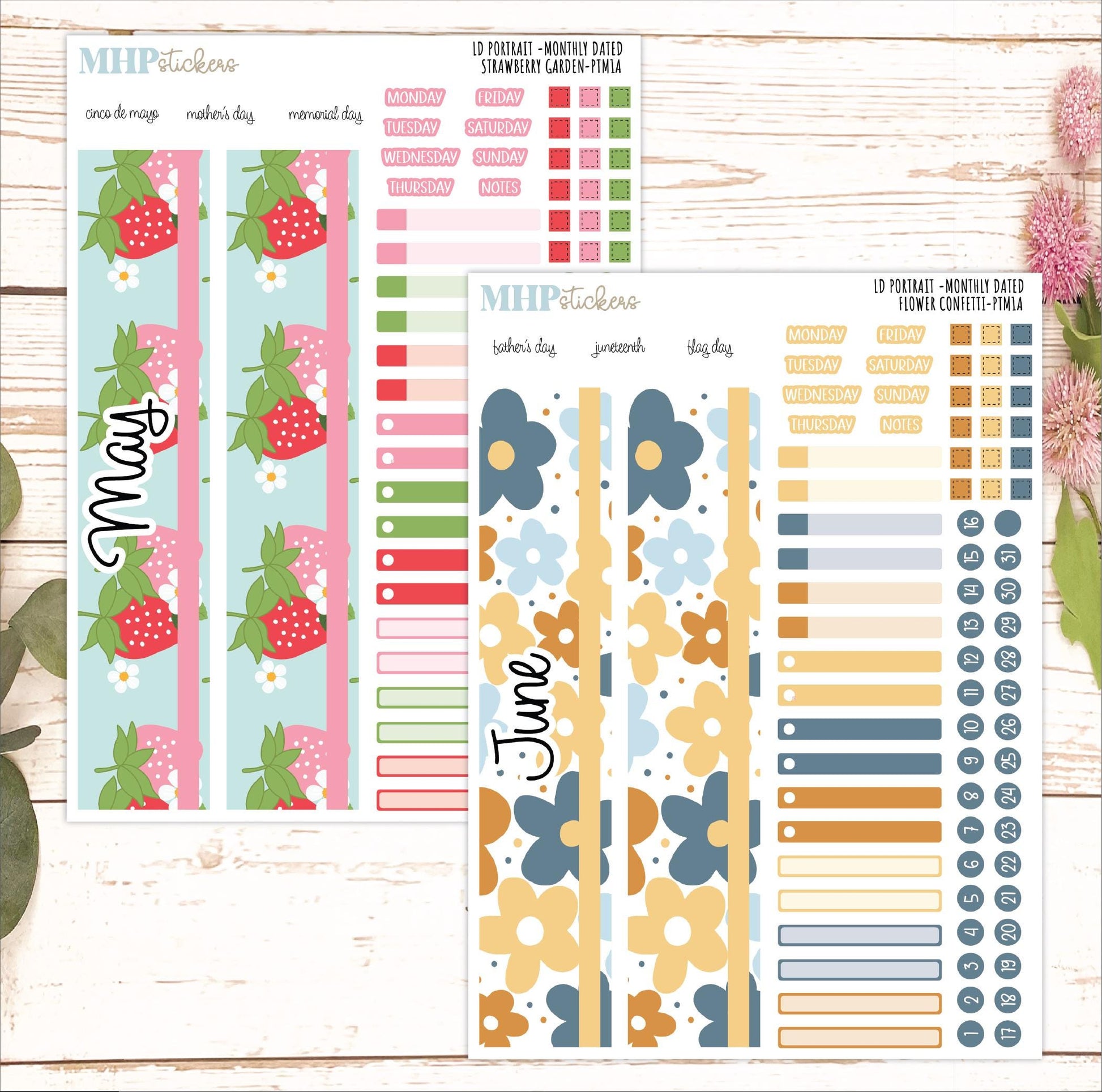 12 Monthly Sheet Set for Laurel Denise PORTRAIT Planner. 2025 Designs || LD417