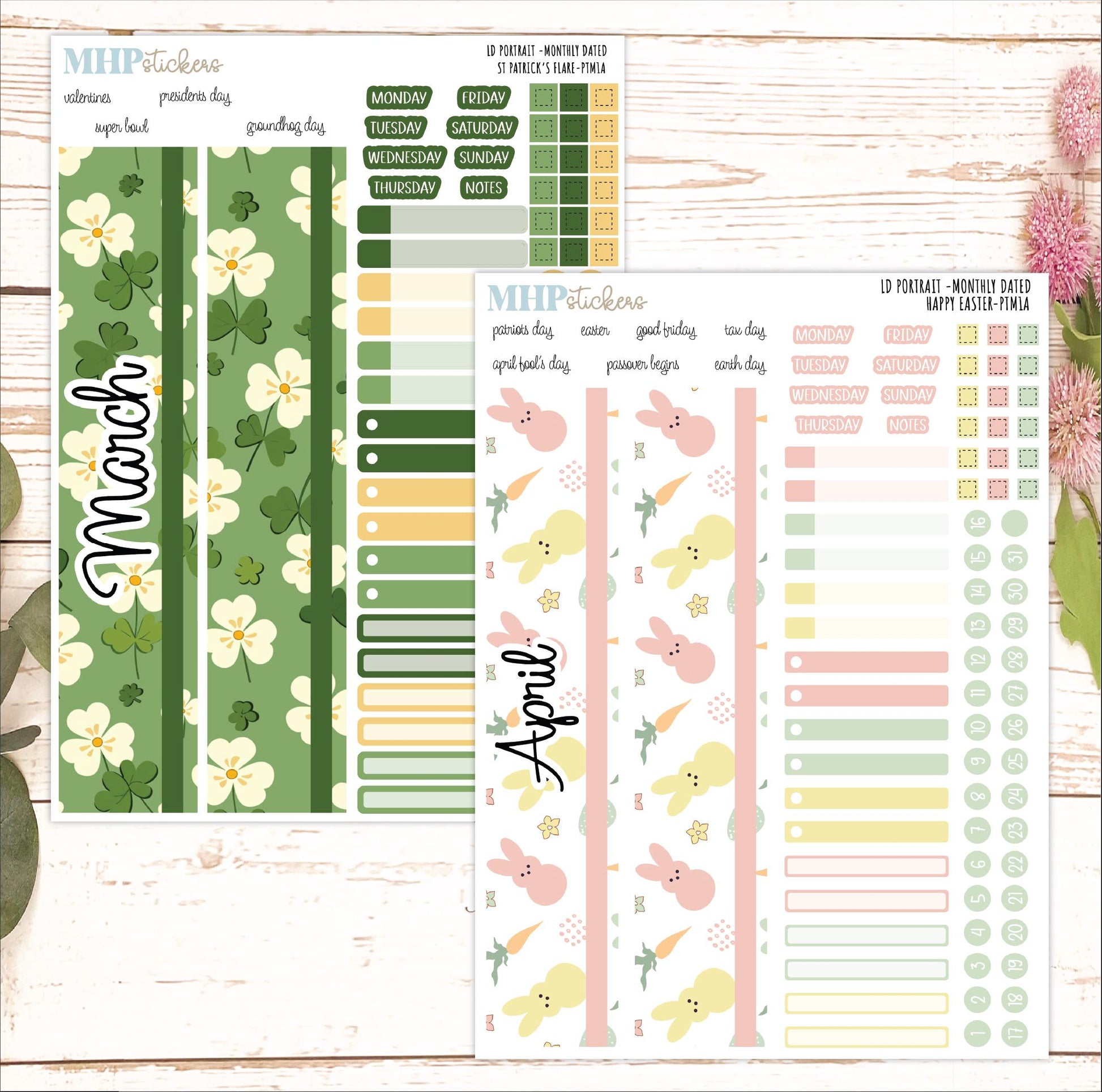 12 Monthly Sheet Set for Laurel Denise PORTRAIT Planner. 2025 Designs || LD417