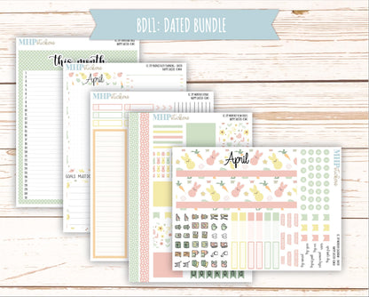 APRIL 2025 Monthly Kit Stickers for 7x9 Erin Condren Planners. "Happy Easter" || ECMHE