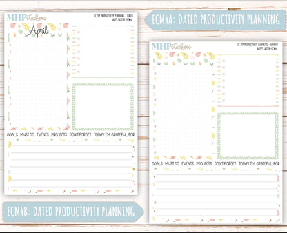 APRIL 2025 Monthly Kit Stickers for 7x9 Erin Condren Planners. "Happy Easter" || ECMHE