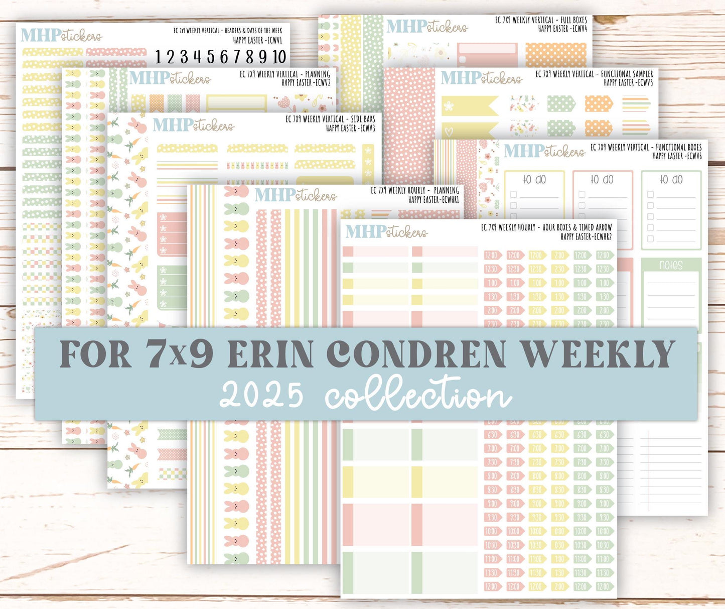 APRIL Weekly Planning Kits for 7x9 Erin Condren Planners. "Happy Easter" || ECWHE