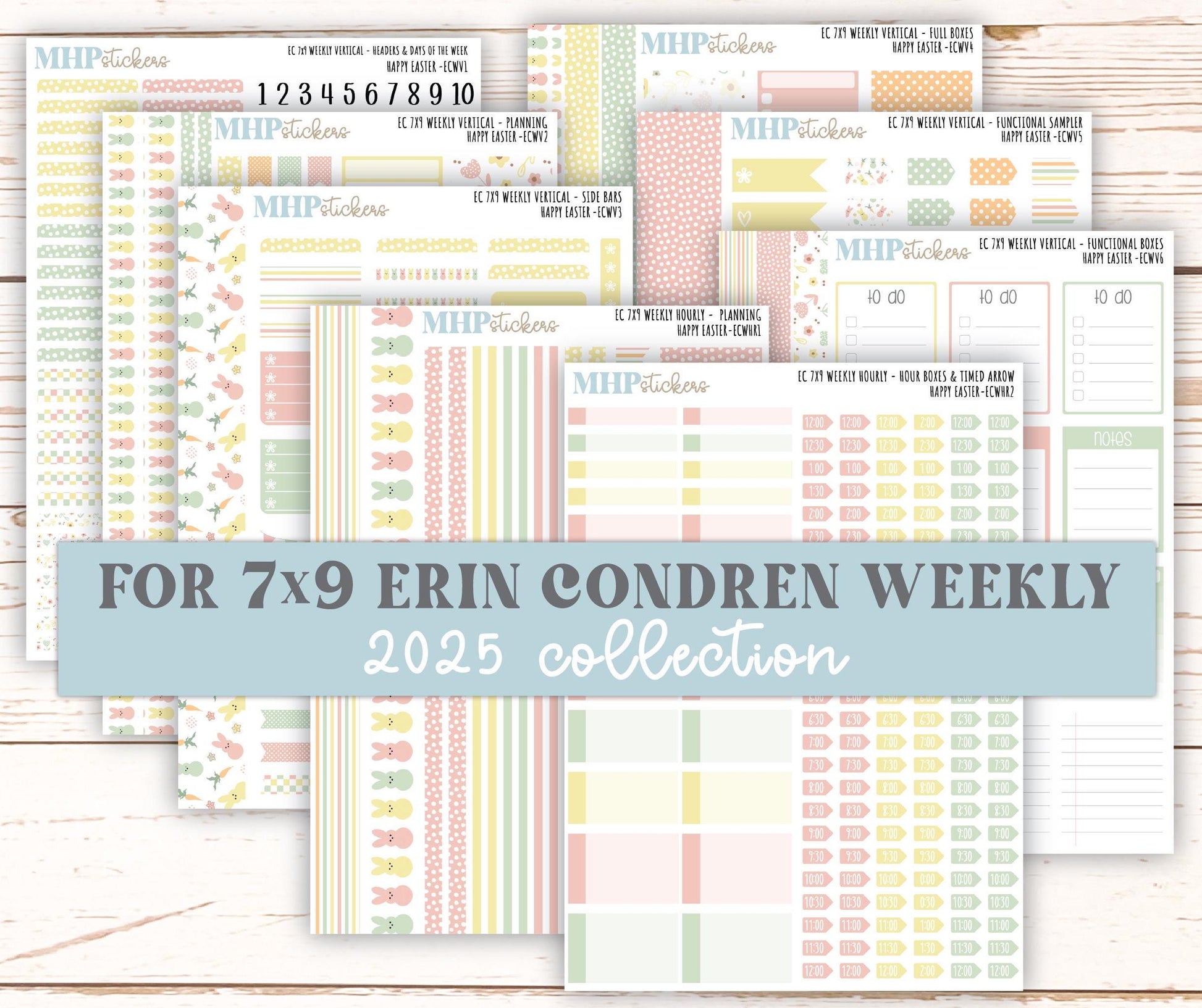 APRIL Weekly Planning Kits for 7x9 Erin Condren Planners. "Happy Easter" || ECWHE