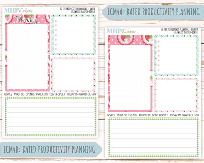 MONTHLY Kit Stickers for 7x9 Erin Condren Planners. 2025 Collection "Strawberry Garden" || ECMSG