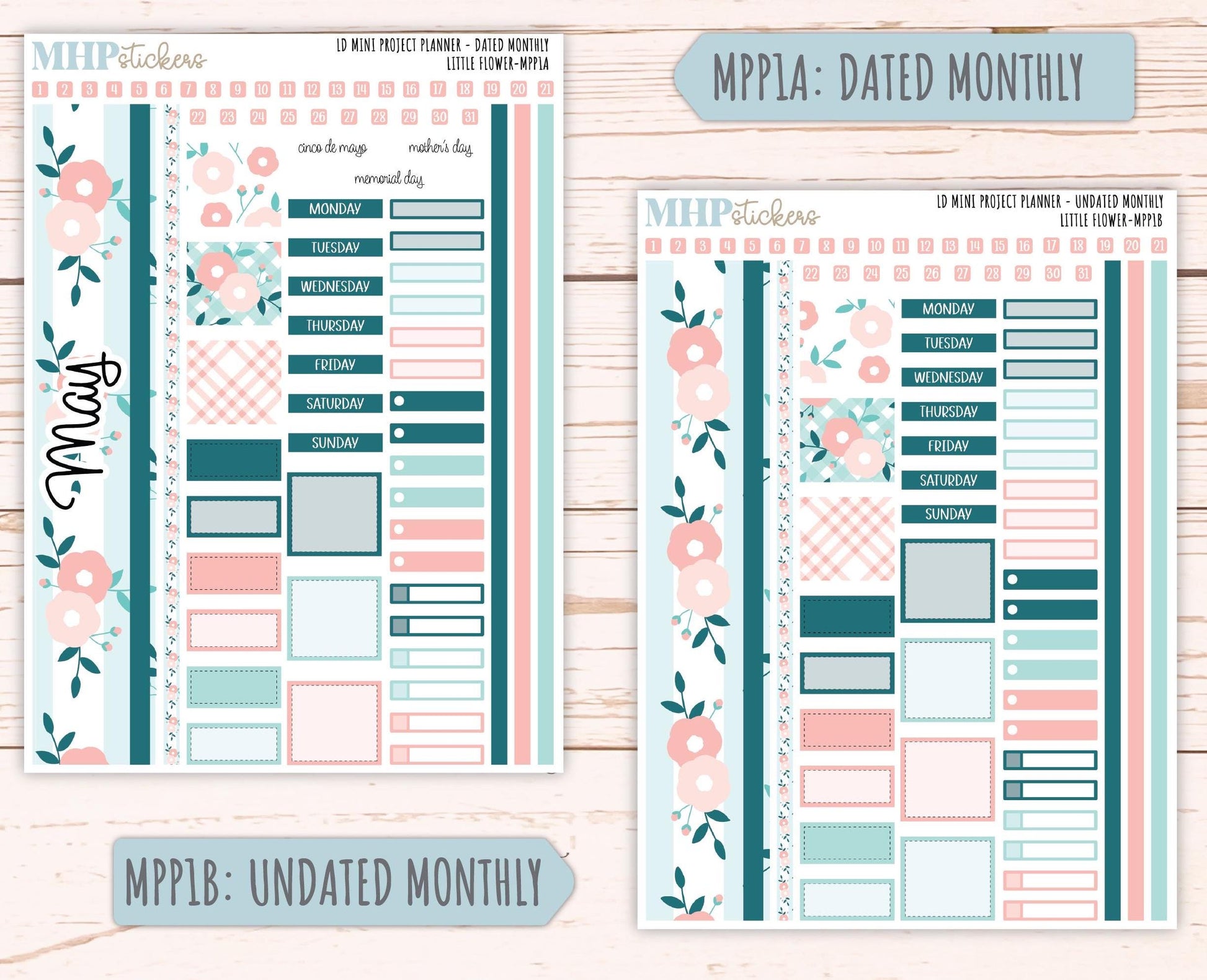 MAY 2025 Stickers for LD Mini Project Planner "Little Garden" || MPPLG