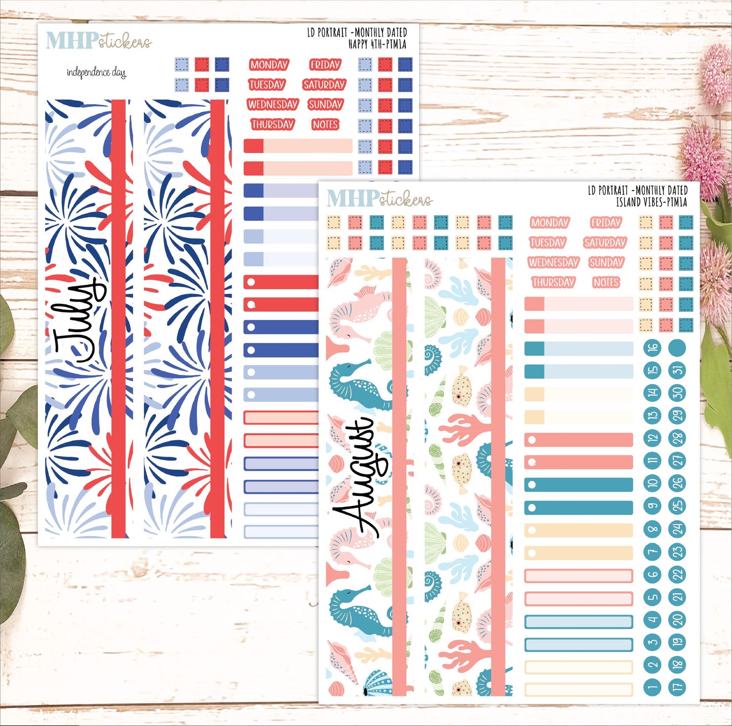 12 Monthly Sheet Set for Laurel Denise PORTRAIT Planner. 2025 Designs || LD417