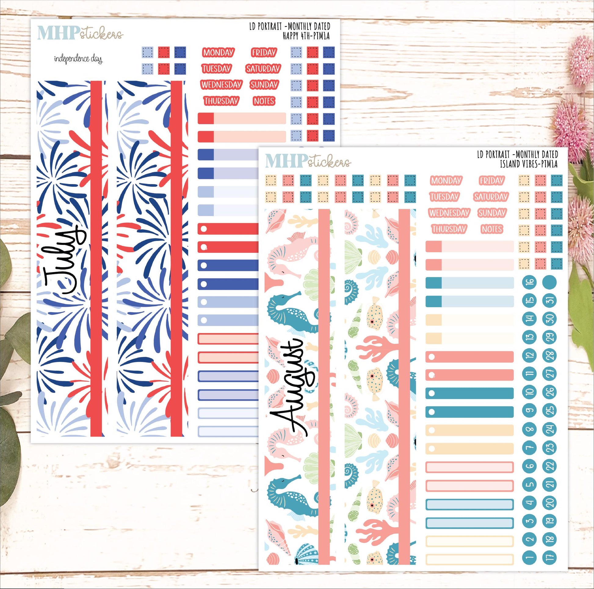 12 Monthly Sheet Set for Laurel Denise PORTRAIT Planner. 2025 Designs || LD417