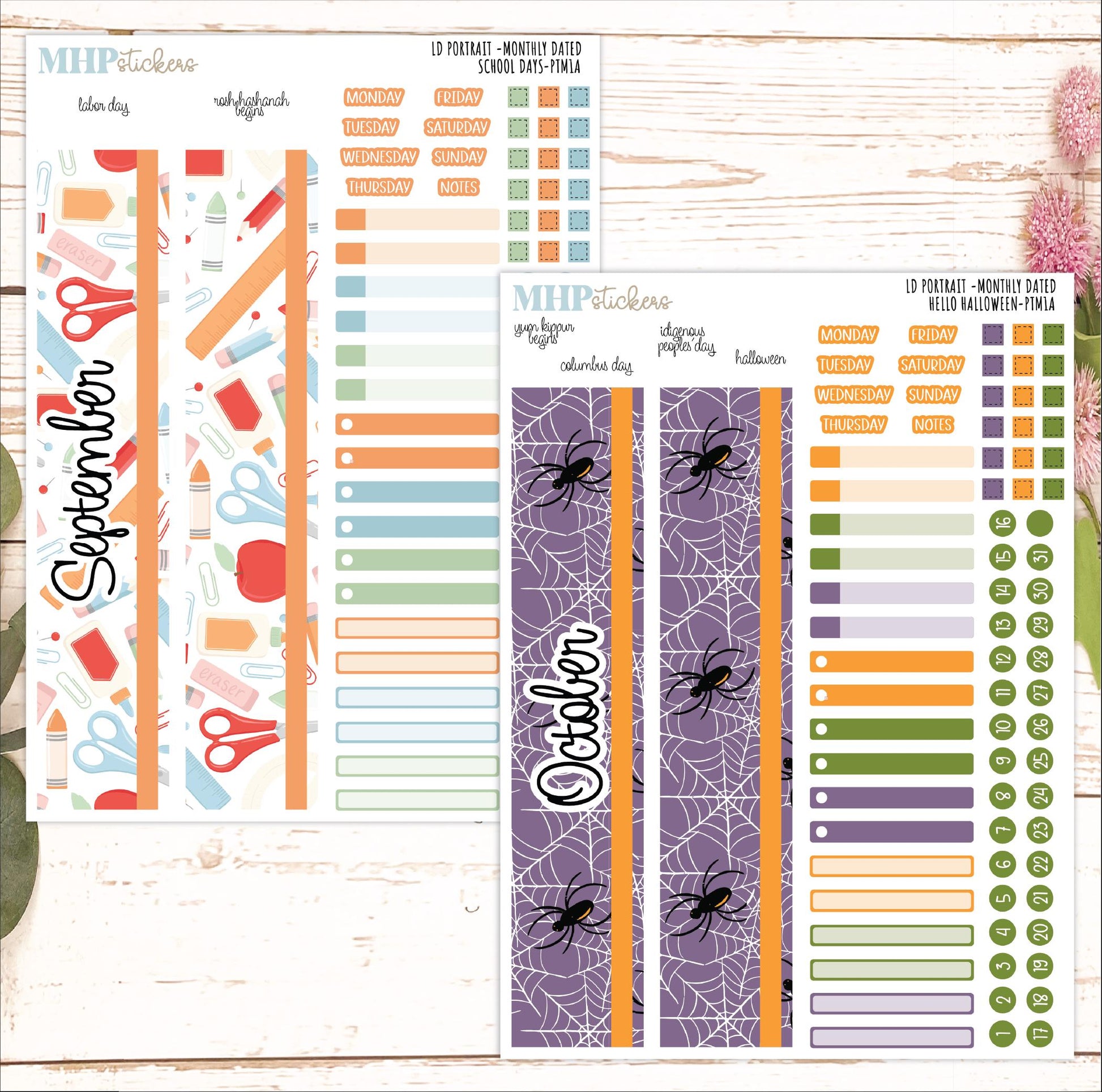 12 Monthly Sheet Set for Laurel Denise PORTRAIT Planner. 2025 Designs || LD417