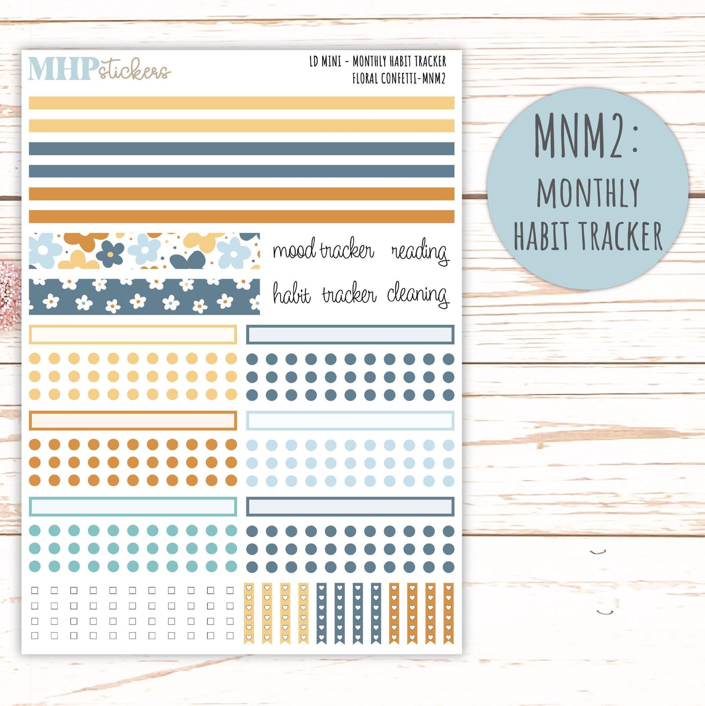 JUNE 2025 Stickers for MINI Laurel Denise Planners "Floral Confetti" || MNFC