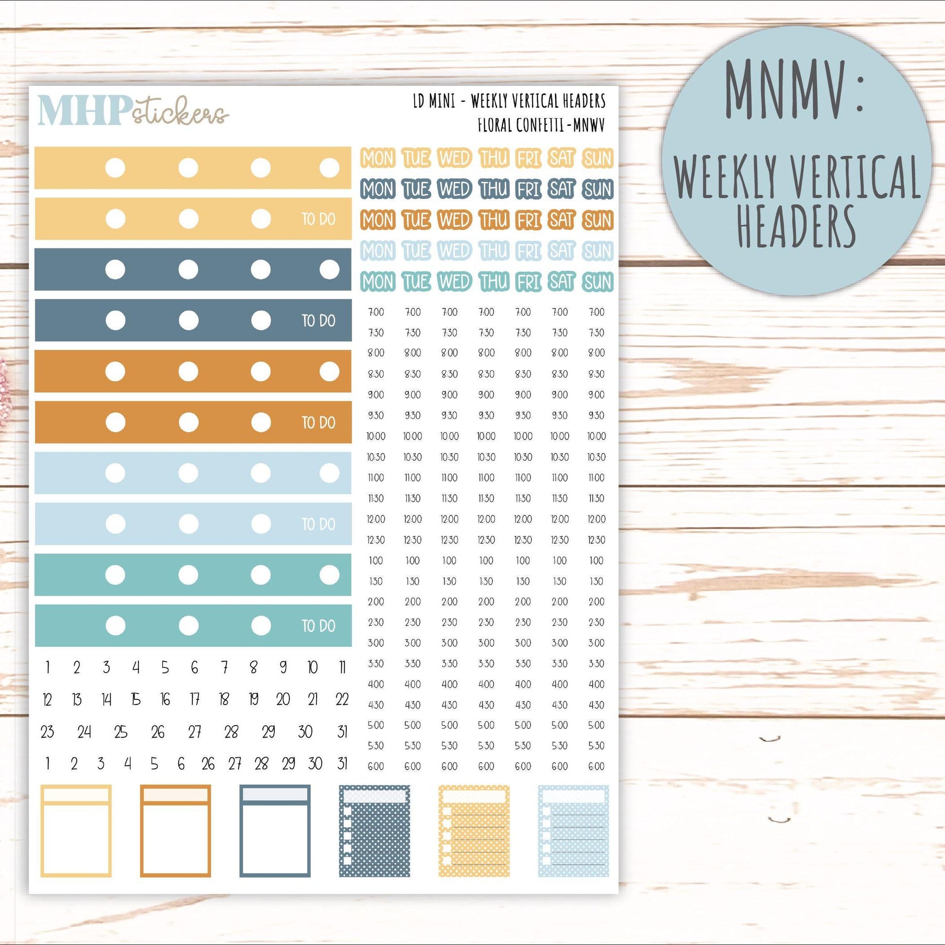 JUNE 2025 Stickers for MINI Laurel Denise Planners "Floral Confetti" || MNFC