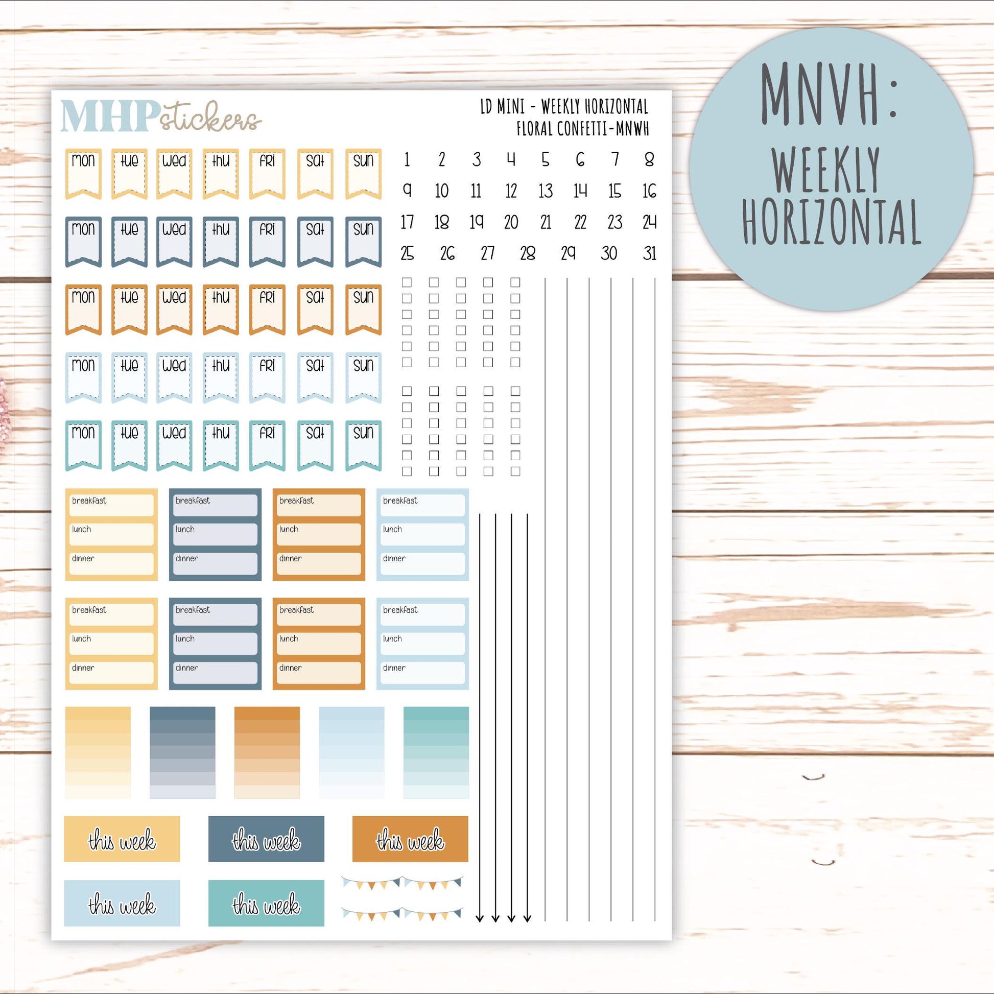 JUNE 2025 Stickers for MINI Laurel Denise Planners "Floral Confetti" || MNFC
