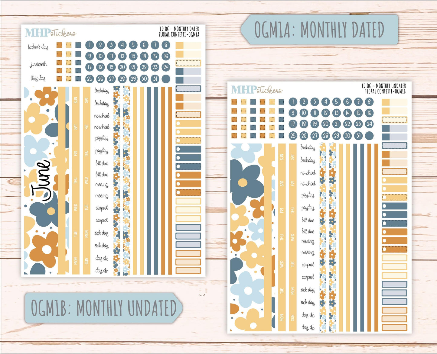JUNE 2025 Stickers for OG Laurel Denise Planners. "Floral Confetti" || OGFC