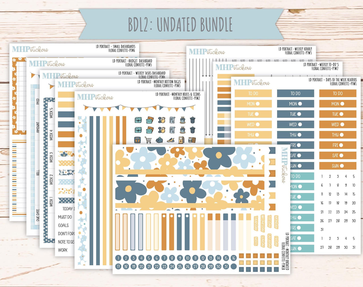 JUNE 2025 Stickers for Laurel Denise Portrait Planners. "Floral Confetti" || PTFC