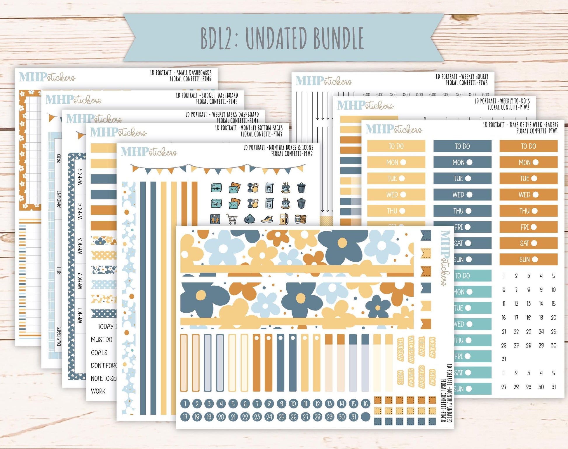 JUNE 2025 Stickers for Laurel Denise Portrait Planners. "Floral Confetti" || PTFC