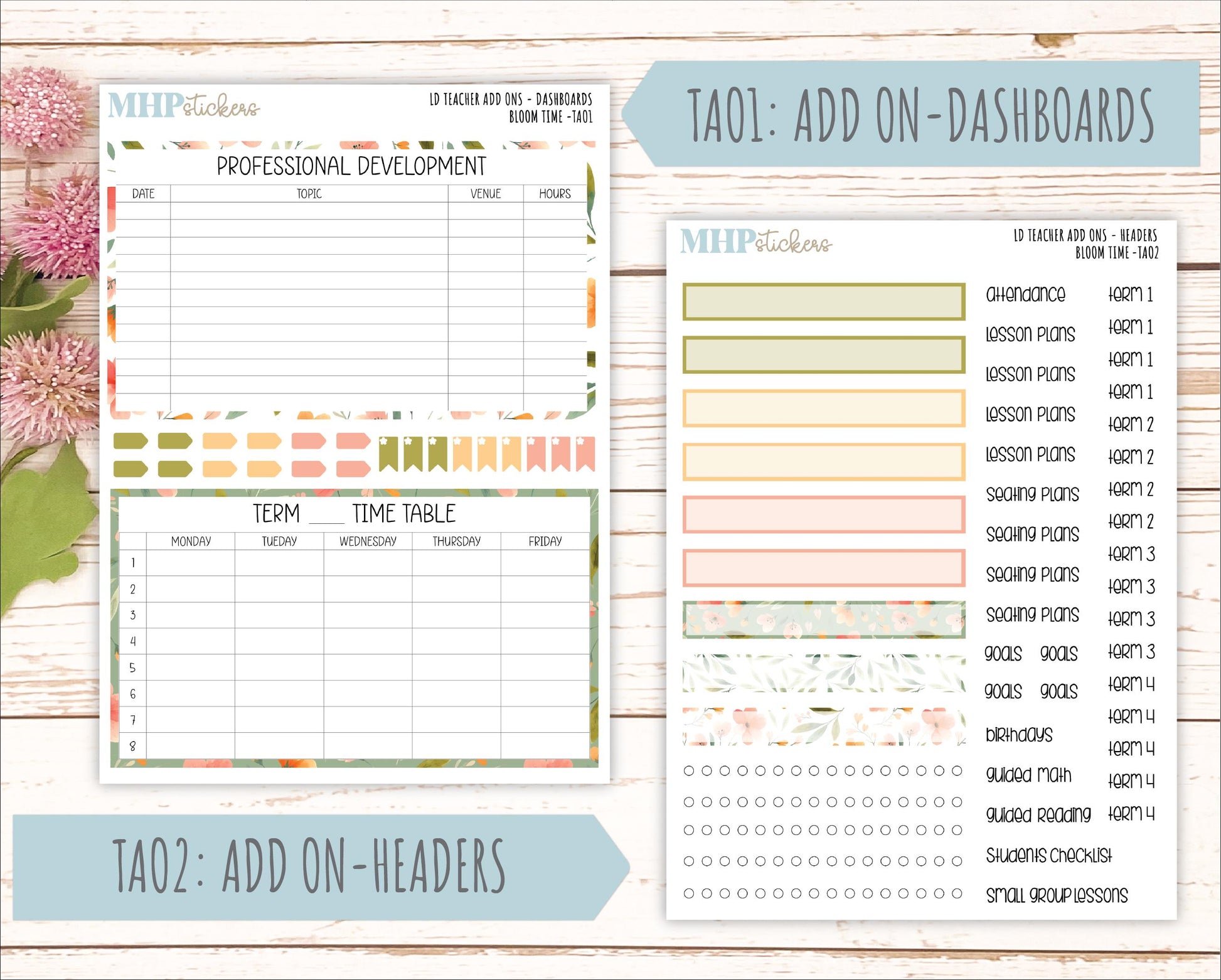 JUNE Stickers for Laurel Denise Teacher Planners. "Bloom Time" || TBT