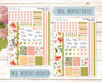 JUNE Stickers for Laurel Denise Teacher Planners. "Bloom Time" || TBT