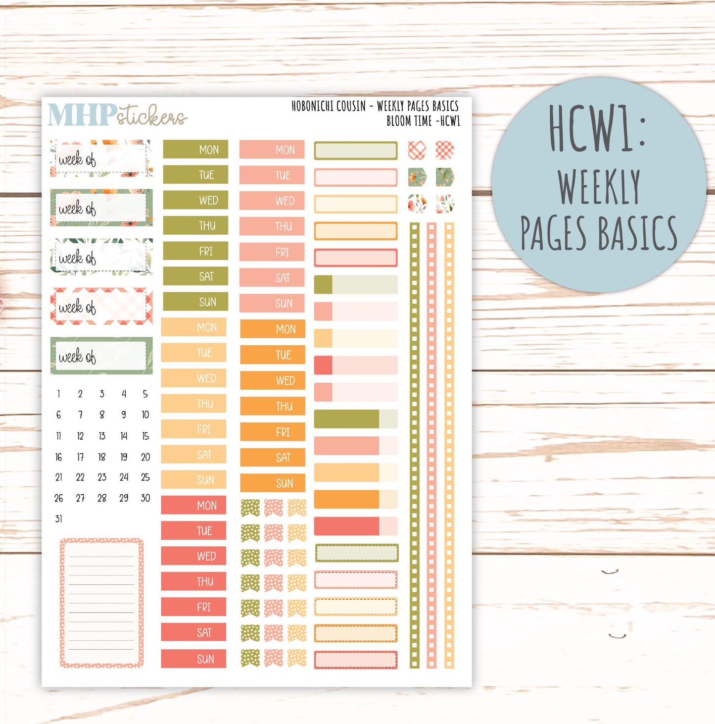 JUNE 2025 Stickers for Hobonichi Tech Cousin. A5 Planners "Bloom Time" || HCBT