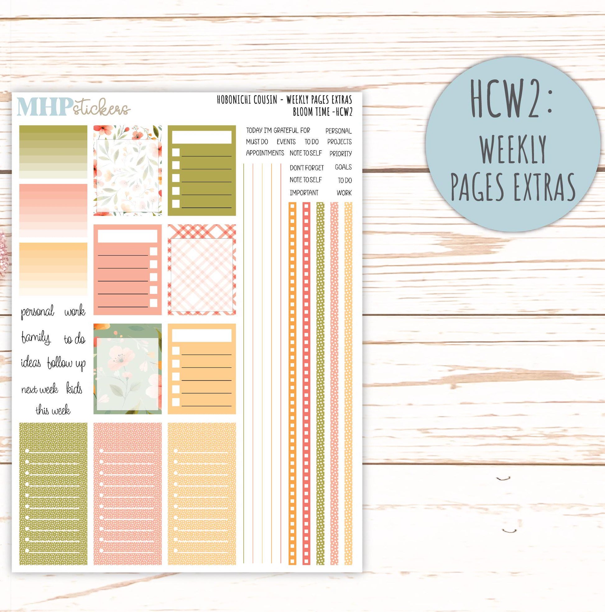 JUNE 2025 Stickers for Hobonichi Tech Cousin. A5 Planners "Bloom Time" || HCBT