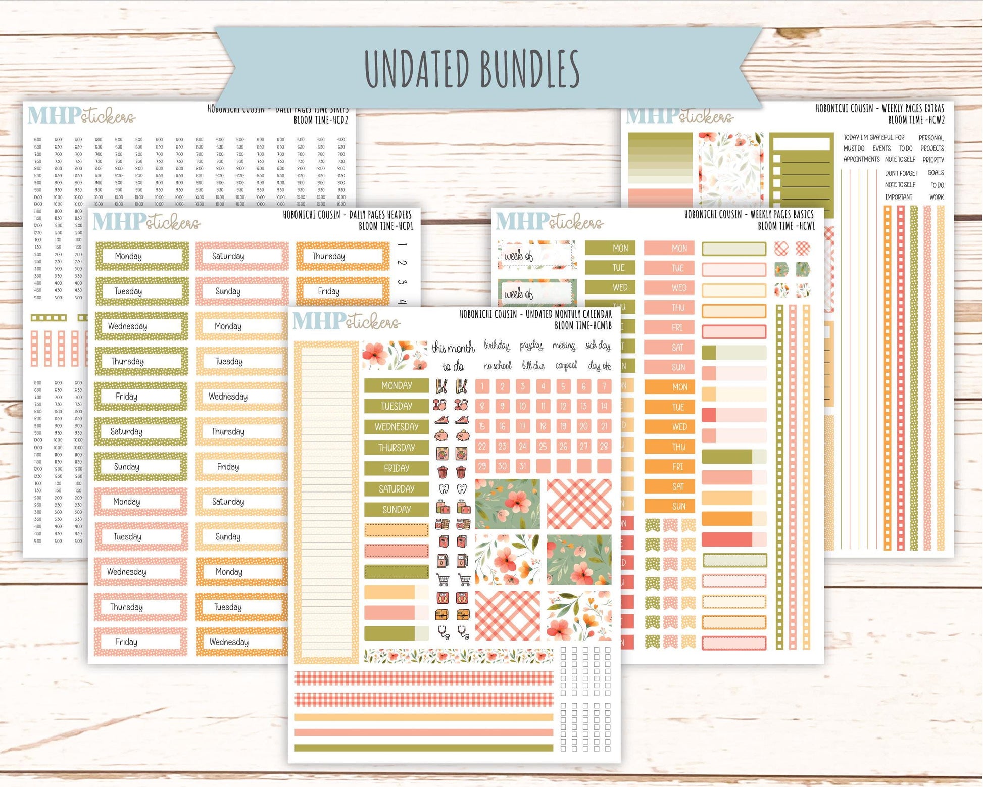 JUNE 2025 Stickers for Hobonichi Tech Cousin. A5 Planners "Bloom Time" || HCBT