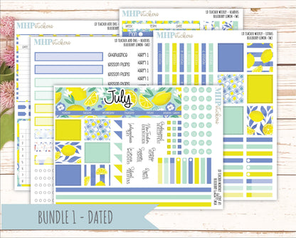 JULY Stickers for Laurel Denise Teacher Planners. "Blueberry Lemon" || TBL