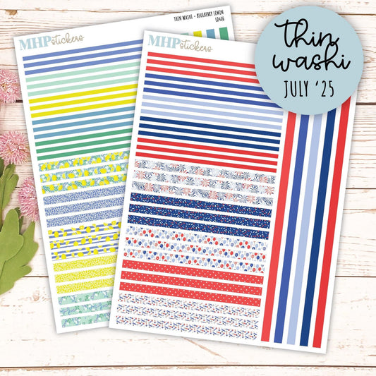 Thin Washi for Laurel Denise Planners. Planner Stickers JULY '25 || LD406