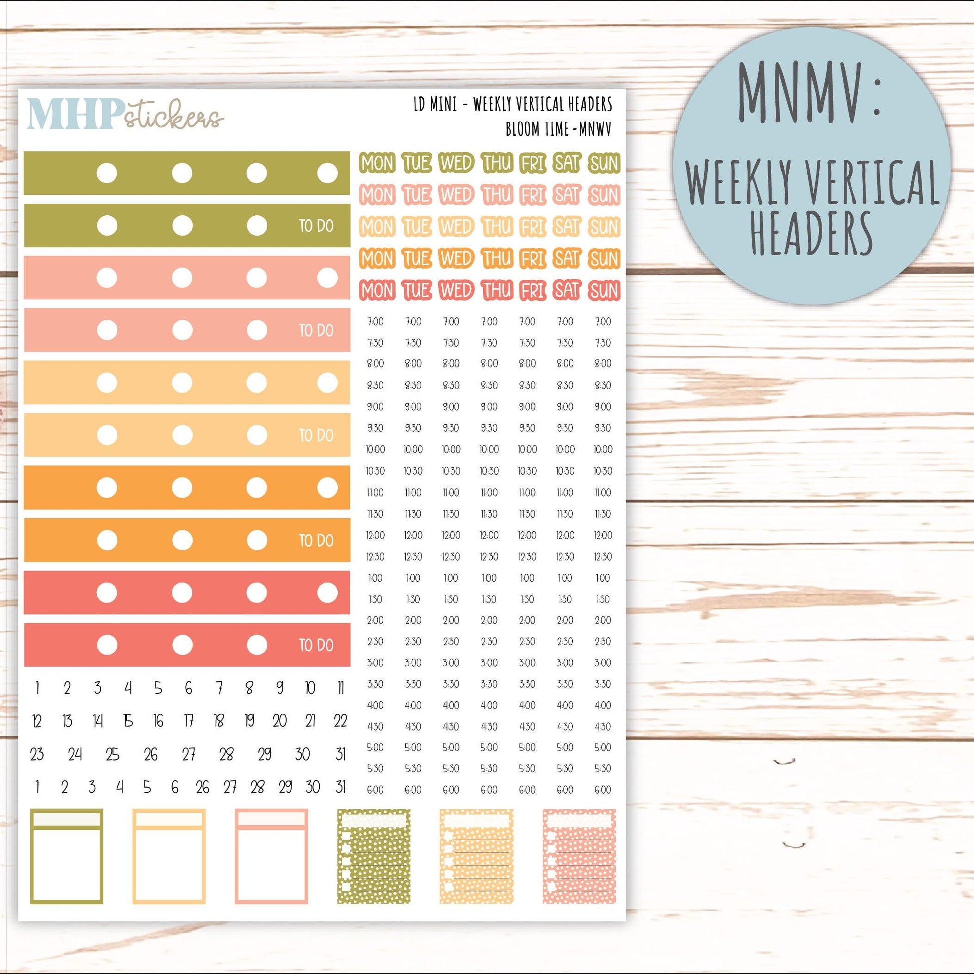 JUNE 2025 Stickers for MINI Laurel Denise Planners "Bloom Time" || MNBT