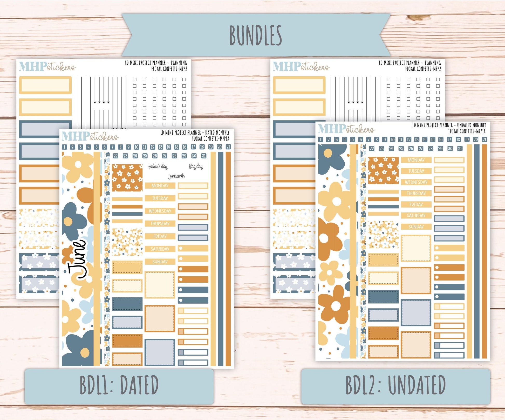 JUNE 2025 Stickers for LD Mini Project Planner "Floral Confetti" || MPPFC