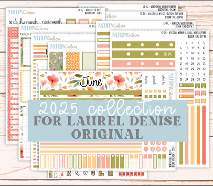 JUNE 2025 Stickers for OG Laurel Denise Planners. "Bloom Time" || OGBT